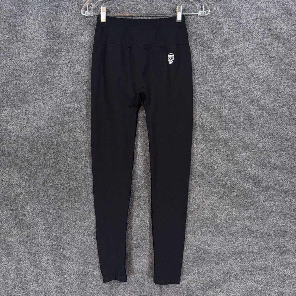 Gymreapers Leggings Women Medium Black Skull Scrunch Butt Seamless Activewear